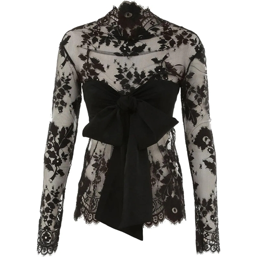 Zimmermann Blusen Lace Bow Blouse schwarz