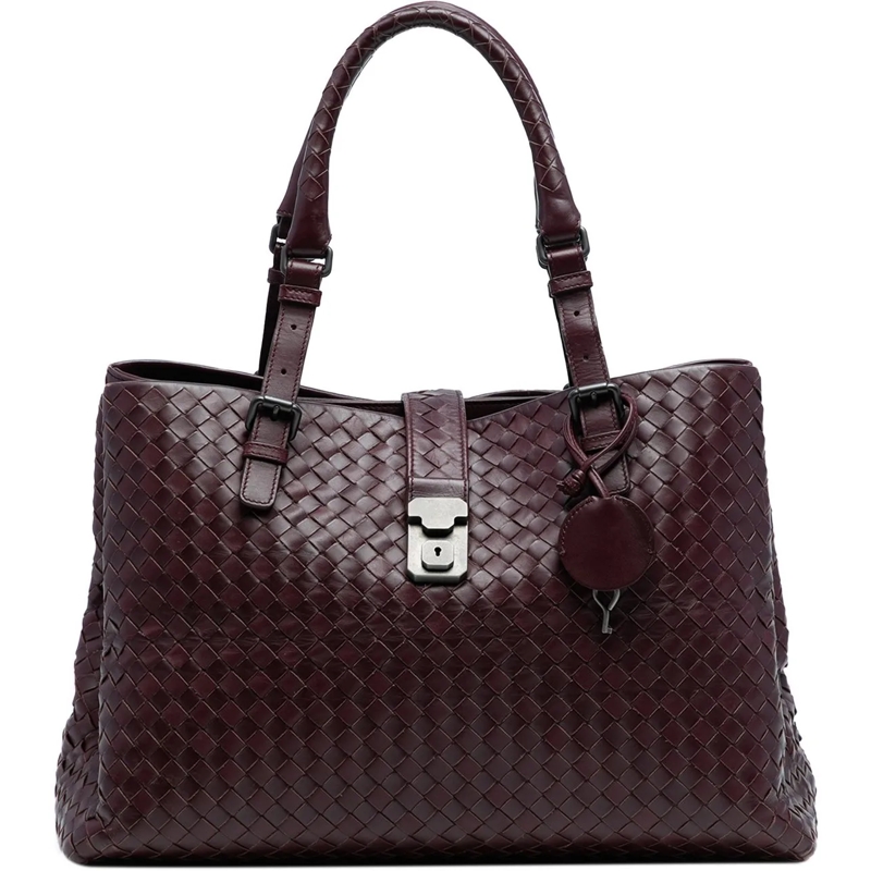 Bottega Veneta Shopper Medium Nappa Intrecciato Roma Tote rot