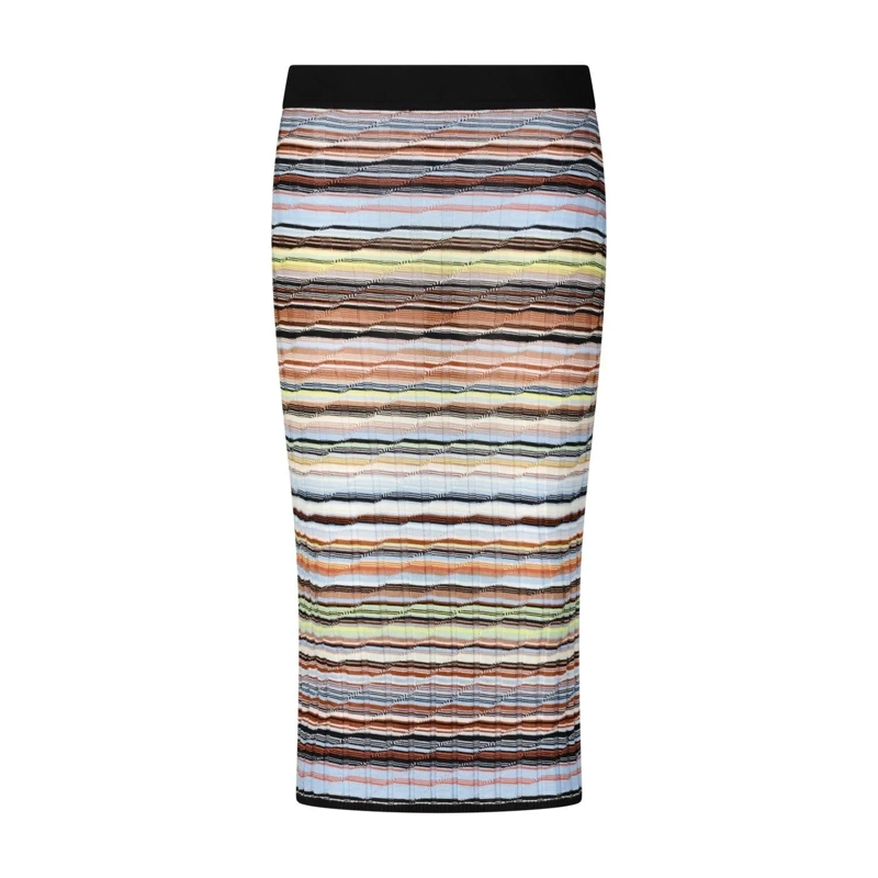 Missoni Maxirock Gerippter Midirock mit Streifen Multicolor
