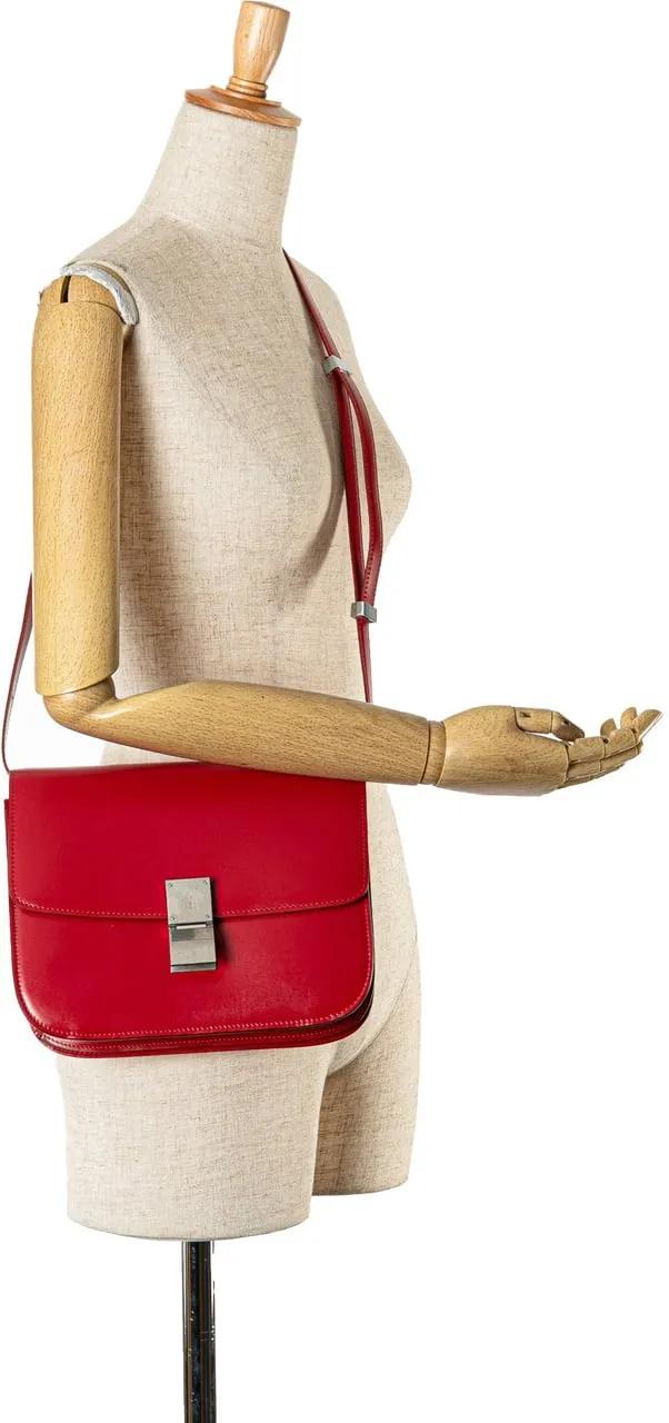 Celine Hobo bags 2019 Medium Calfskin Classic Box in rood