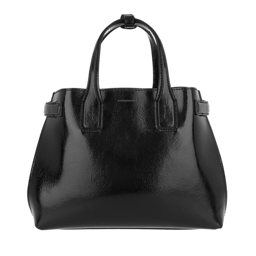 Burberry The Small Banner Tote Soft Leather Black Rymlig shoppingväska