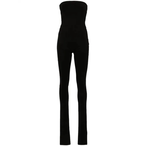 The Attico Black Jersey Bustier Jumpsuit Black 