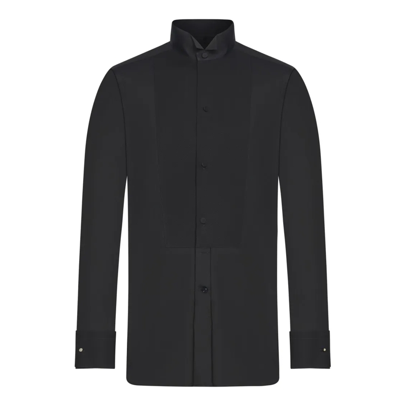 Tom Ford Hemd Classic Black Shirt With Plastron Cuffs Black