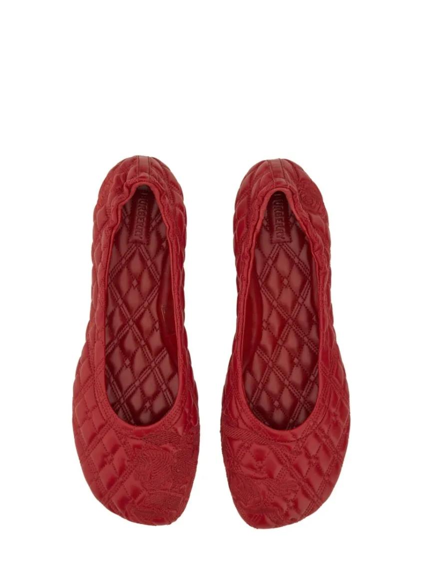 Thumbnail - Quilted Lamb Leather Ballerina Flats - Gr. 38 (EU) - in Rot