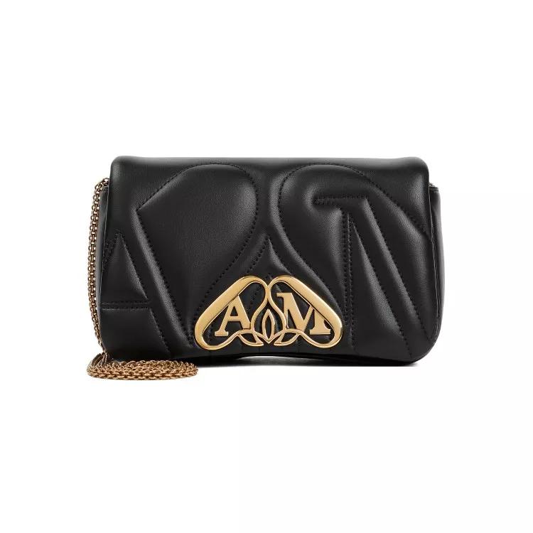 Alexander McQueen Shopper - Black Nappa Leather The Mini Seal Handbag - Gr. unisize - in Schwarz - für Damen