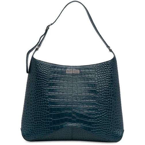 Balenciaga Schultertasche 2005 Crocodile Embossed Shoulder Bag blau