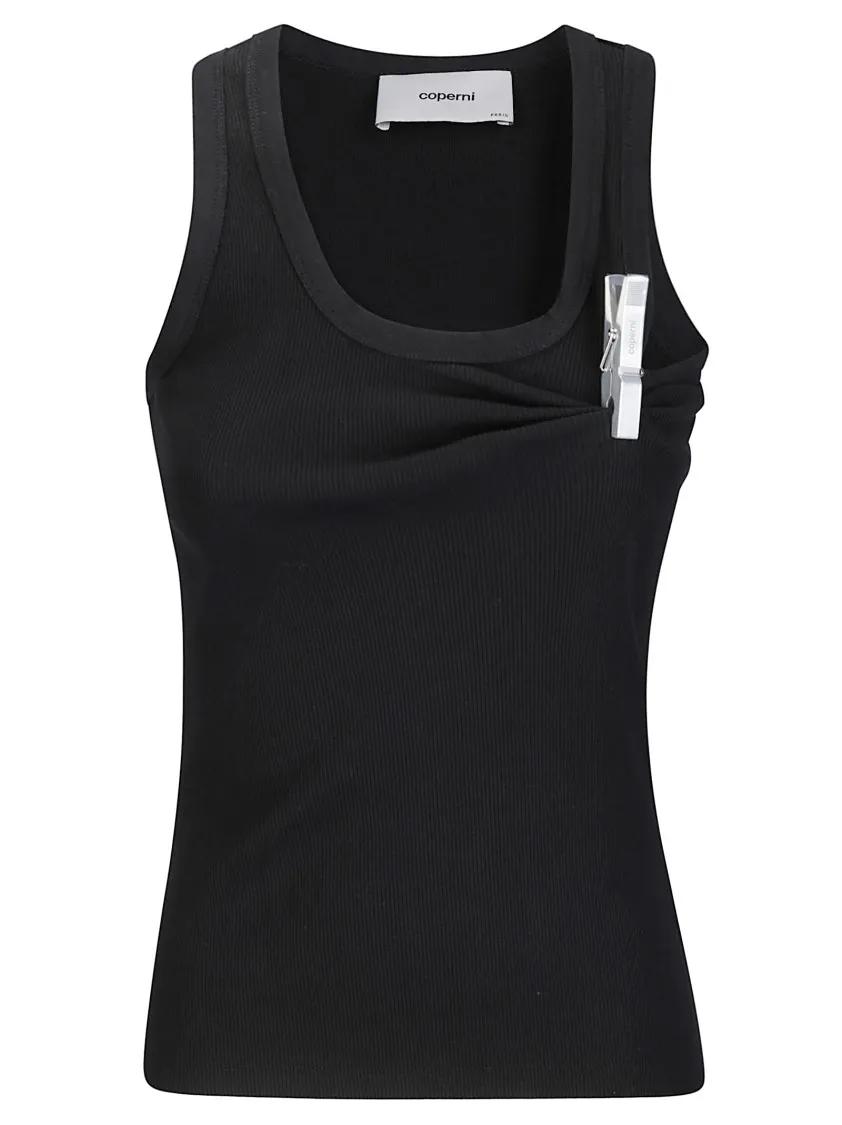 Thumbnail - Coperni - Washing Clip Rib Tank Top - Größe XS - schwarz