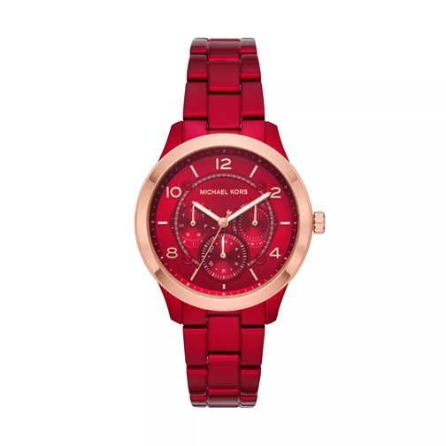 Michael Kors Runway Jetset Ladies Watch Red/Roségold Multifunctioneel Horloge