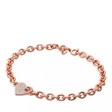 Michael Kors Pav Heart Line Bracelet 14k Rose Gold Plated