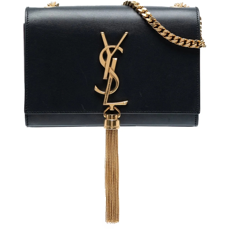 Saint Laurent Sac à bandoulière Small Leather Monogram Kate Tassel Crossbody schwarz