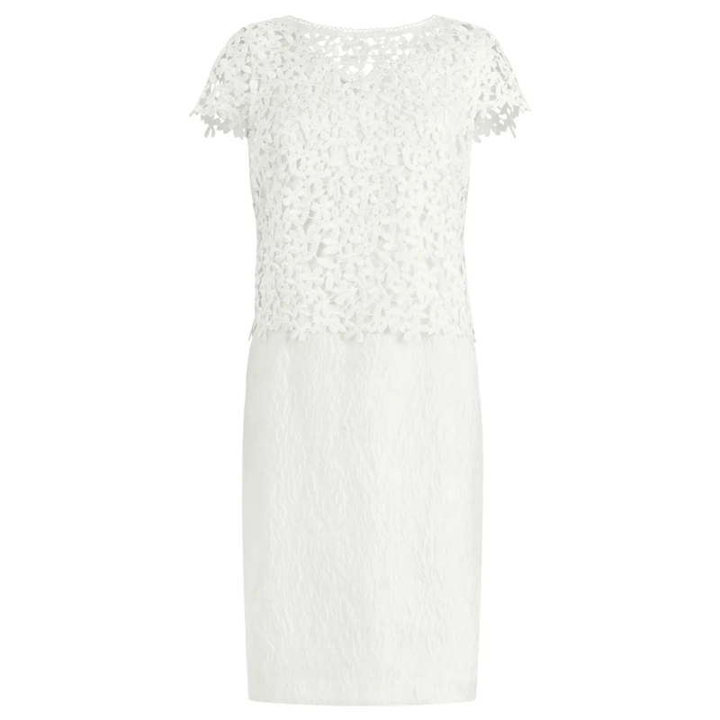 Apart Abendkleid Etuikleid mit Spitzenjäckchen creme