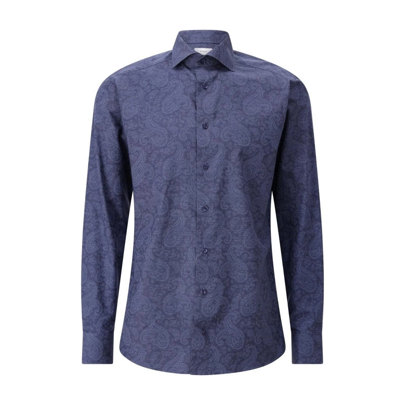 Eton Chemise Slim-Fit Hemd mit Paisley-Print Blau