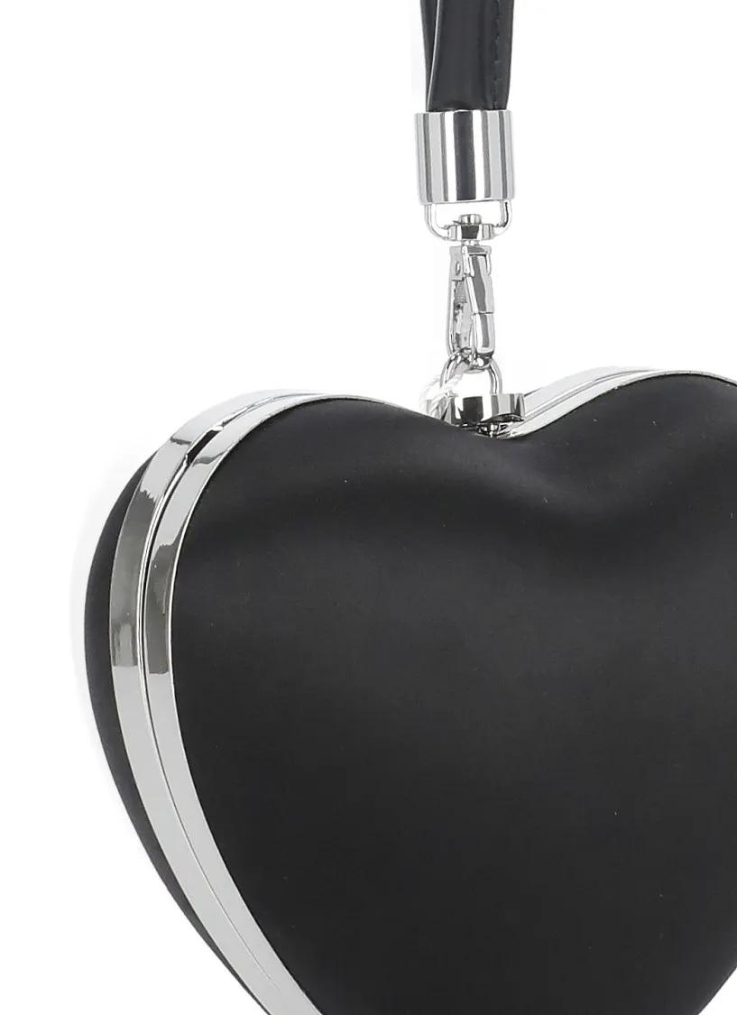self-portrait Clutches Black Self Portrait Satin Clutch in zwart
