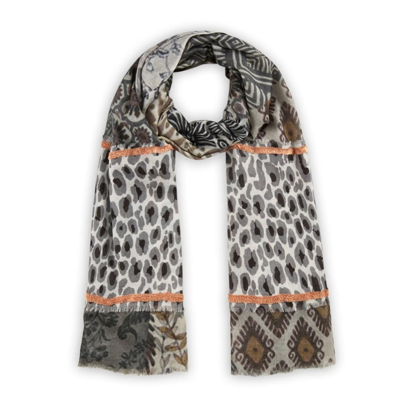 Codello Lichtgewicht Sjaal Schal mit Print Grau