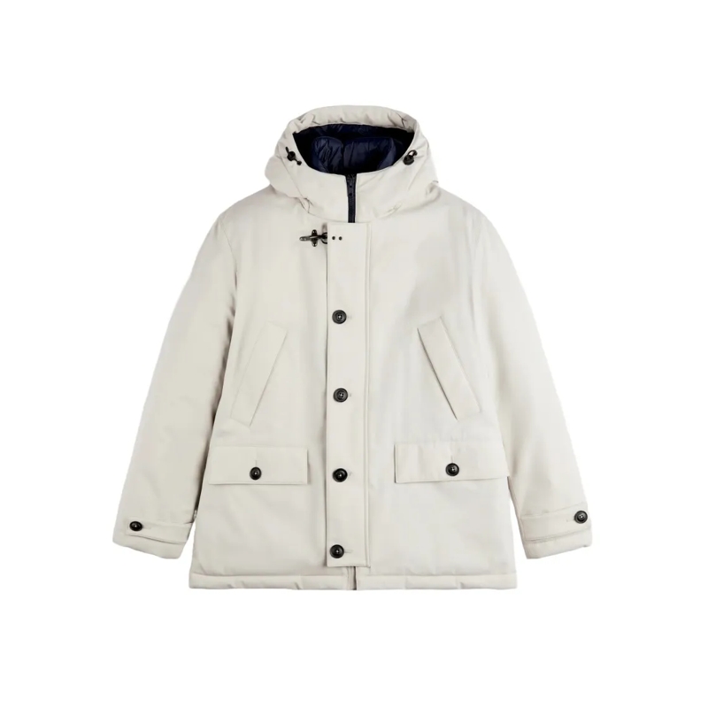 Fay Parka Winter Cape With Removable Hood Grey