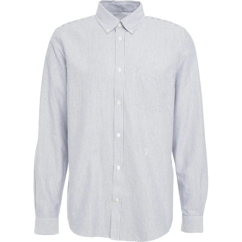 Closed T-Shirt Striped shirt with button-down collar weiß