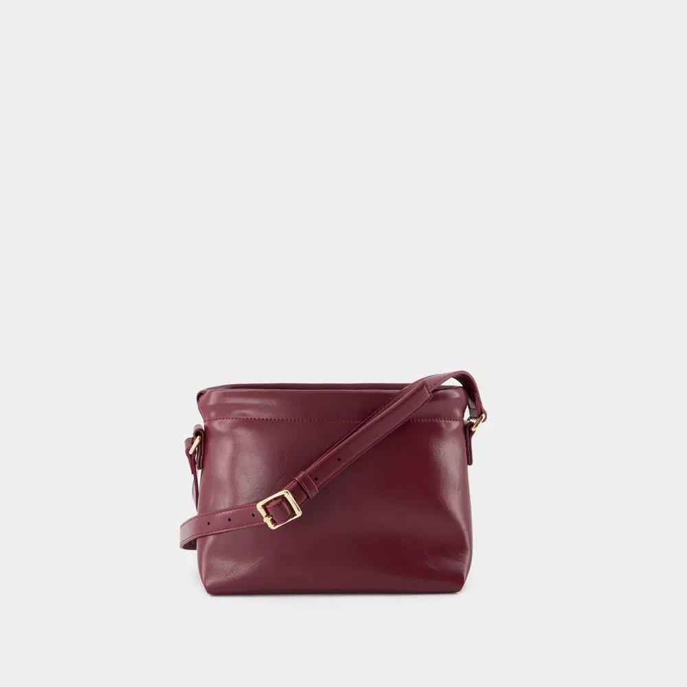 A.P.C. Shoppers Ninon Mini Crossbody Synthetic Burgundy in rood