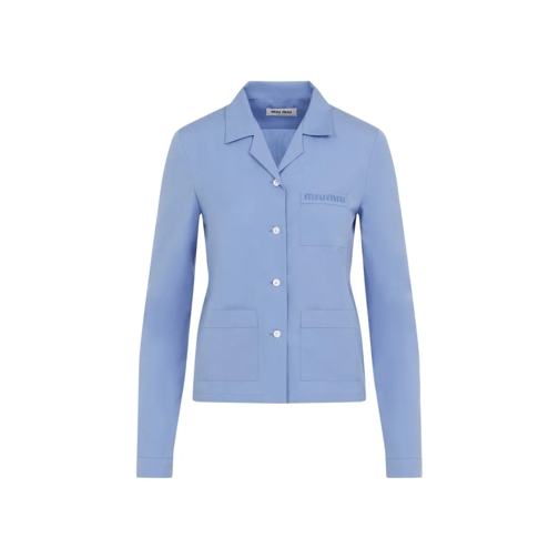 Miu Miu Light Blue Cotton Shirt Blue Skjortor