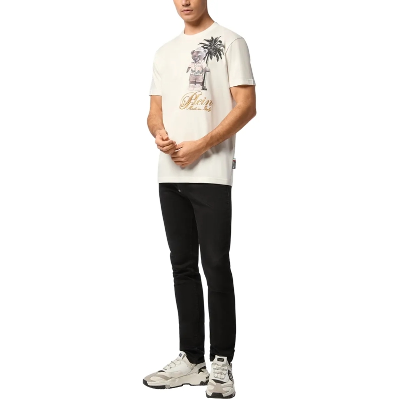 Philipp Plein T-Shirt T-Shirt Rundhalsausschnitt Ss Teddy weiss(Image 4)