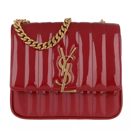 Saint Laurent Vicky Chain Bag Medium Patent Rouge Eros Crossbody Bag