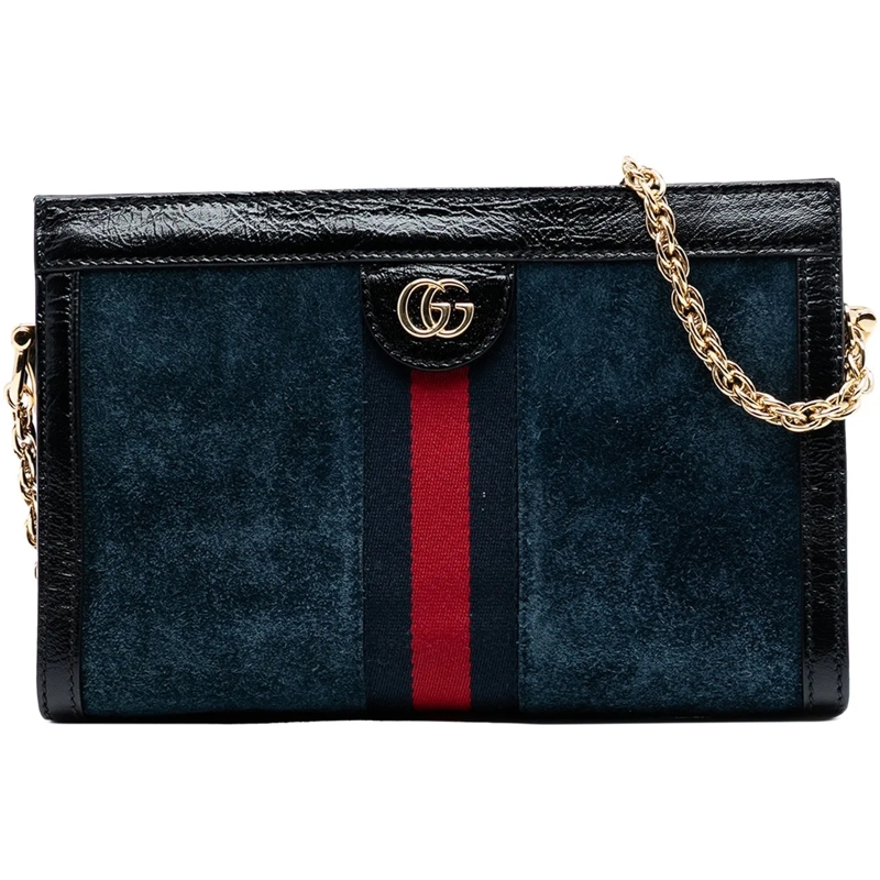 Gucci Schultertasche Small Suede Ophidia Chain Crossbody blau