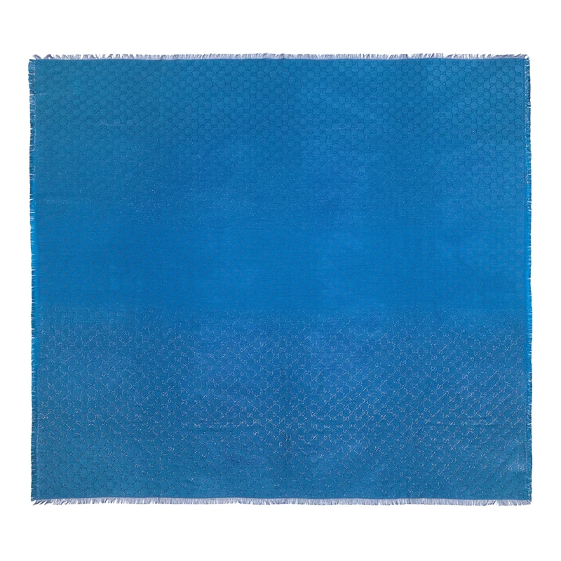 Gucci Leichter Schal GG Printed Scarf 130x130 Blue