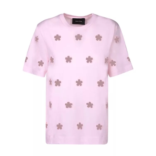 Simone Rocha Simone Rocha T-Shirt With Floral Cut-Out Detail In Pink 