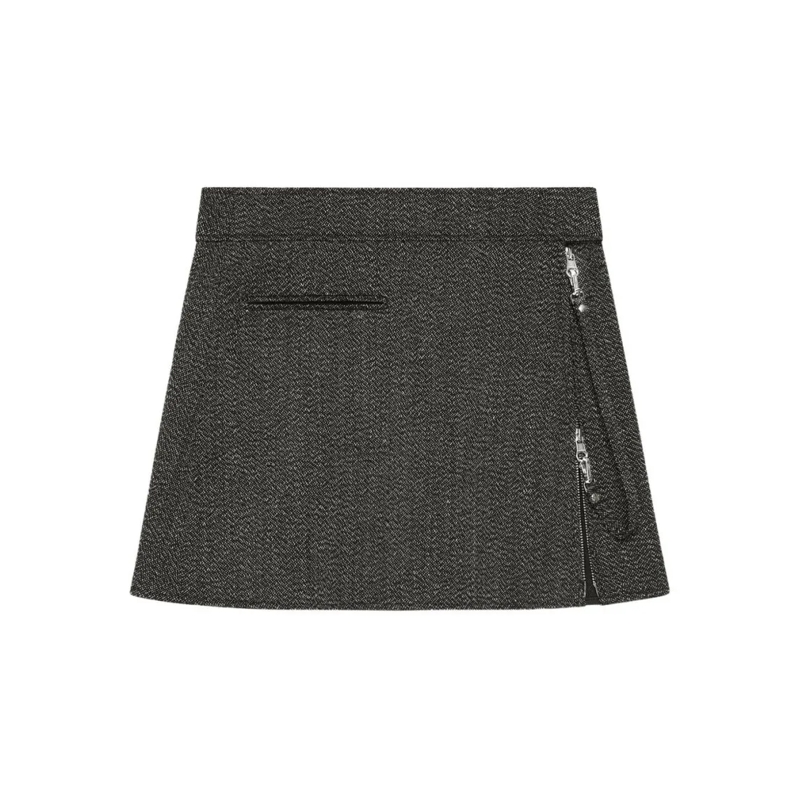 Courrèges Minirok Charcoal Grey Textured Mini Skirt Grey