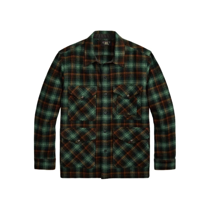 Polo Ralph Lauren Hemd All-Over Check Pattern Wool Ralph Lauren Rrl Shirt Black