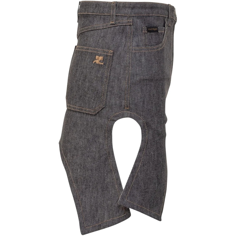 Courrèges Minirock Gonna in Denim Rovesciata dunkelblau(Image 3)