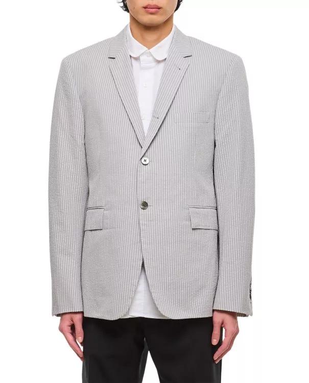 Thom Browne - Cotton Seersucker Classic Jacket - Größe 3 - gray