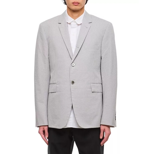 Thom Browne  Cotton Seersucker Classic Jacket Grey