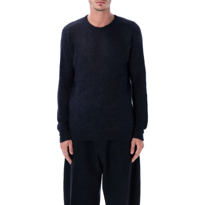 AURALEE Pullover Baby Suri Alpaca Knit Sweater Black