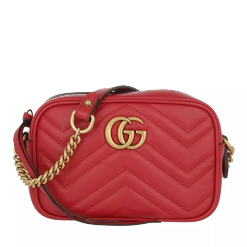 Gucci GG Marmont Matelasse Mini Bag Hibiscus Red Camera Bag