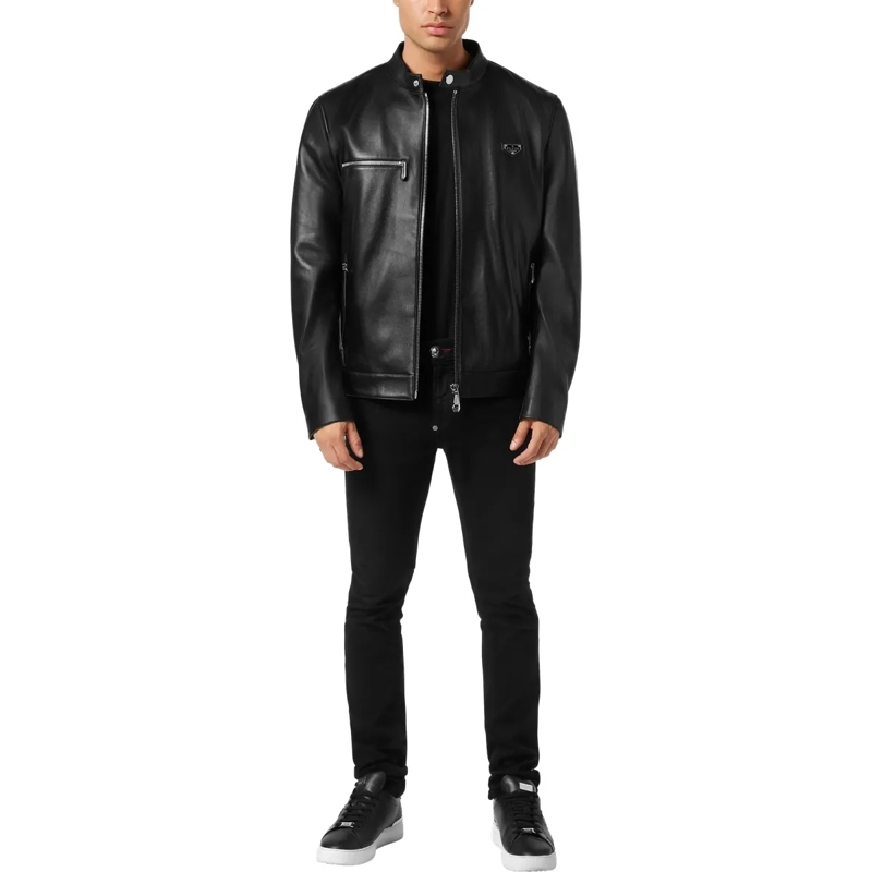Philipp Plein Lederjacke Leder Biker schwarz(Image 4)