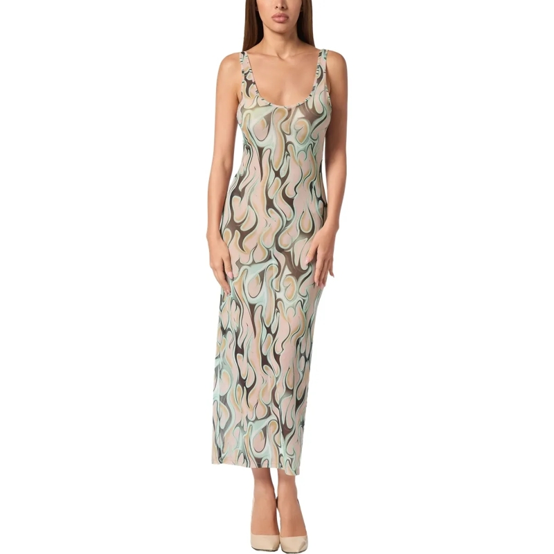 Philipp Plein Maxikleid Kleid Flame nude(Image 3)