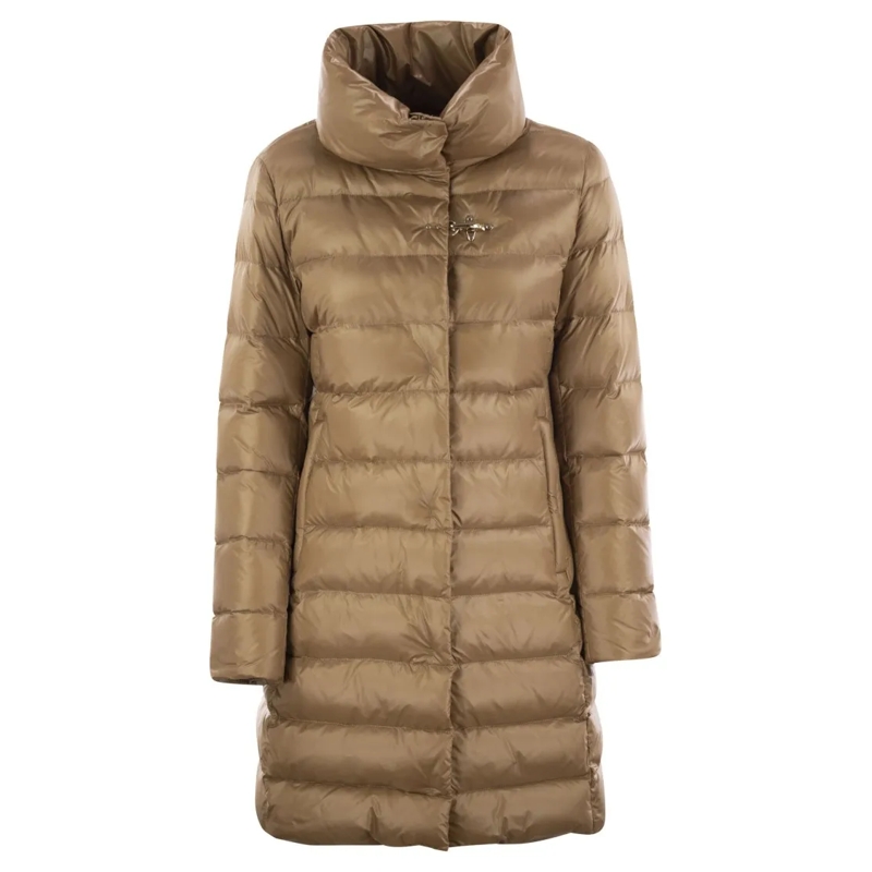 Fay  Long Down Jacket With Hook Neutrals