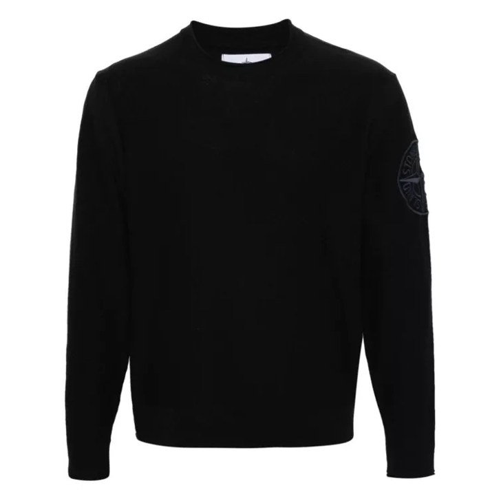 Mens black stone island sweatshirt online