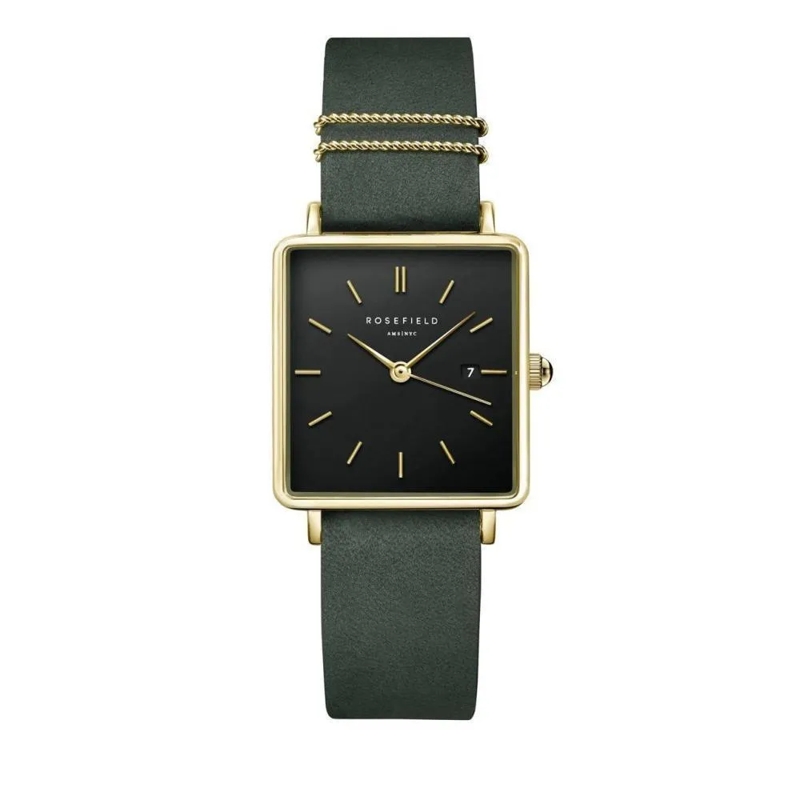 Rosefield Quarzuhr Damenuhr Boxy grün