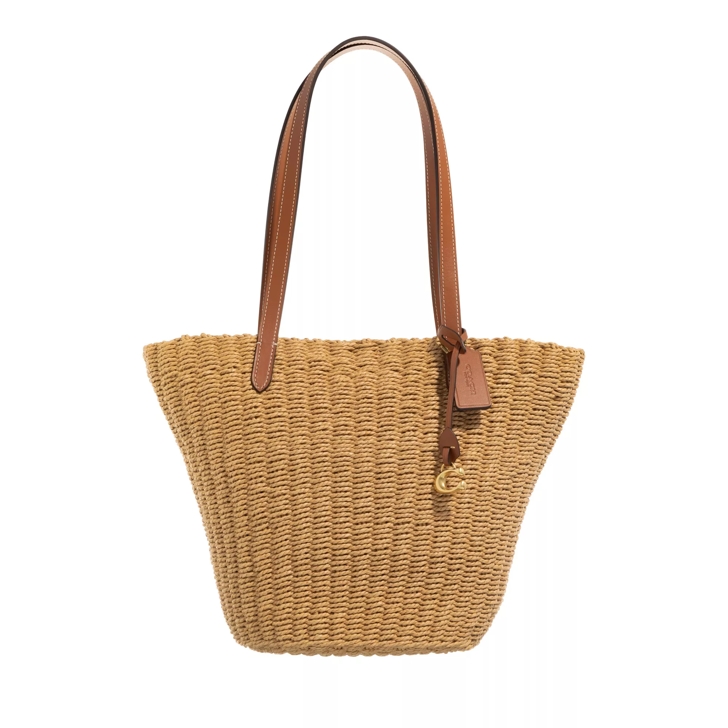 Coach Small Straw Tote Dark Natural Basket Bag