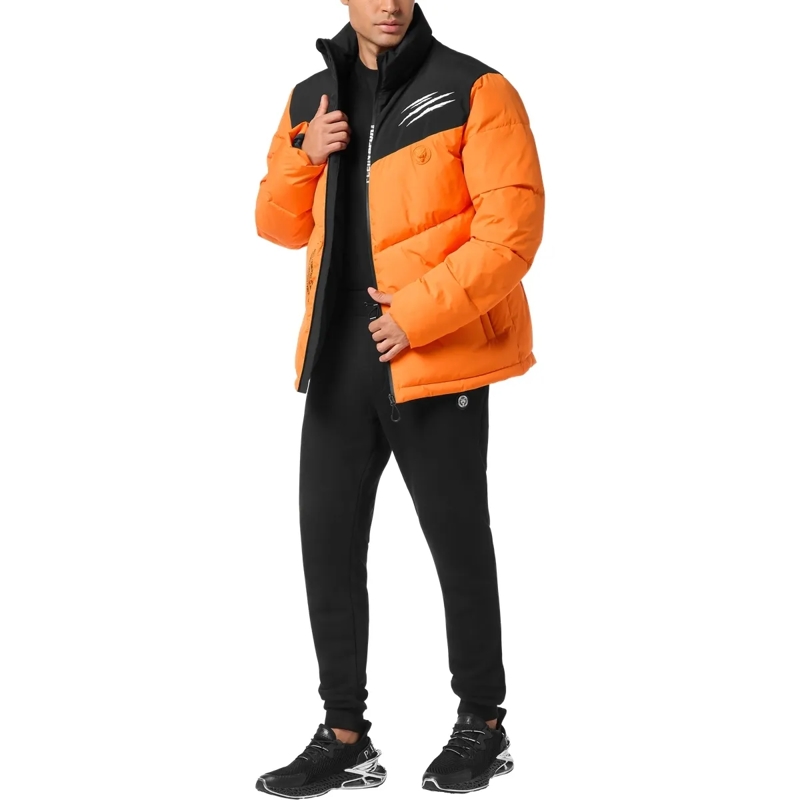 Plein Sport Lederjacke Puffer Jacket Scratch orange(Image 4)
