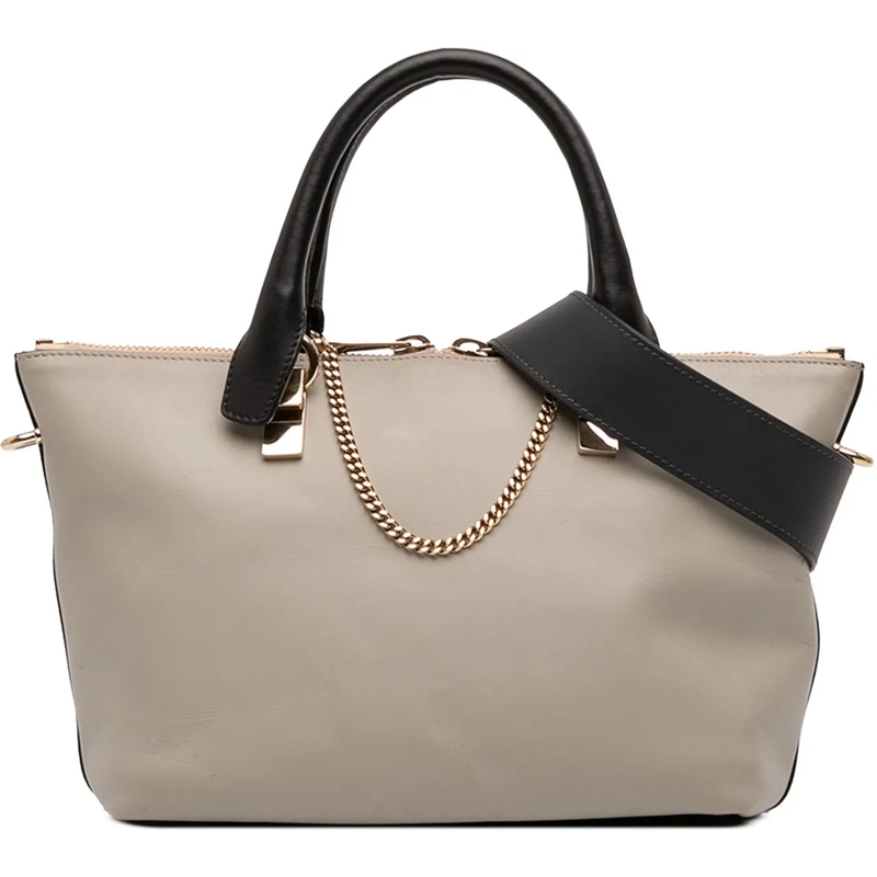 Chloé Schultertasche Small Bicolor Leather Baylee Satchel braun