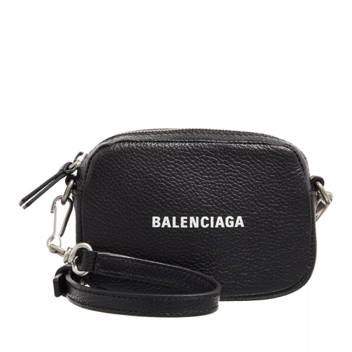 Balenciaga Logo Crossbody Bag Black Mikrotasche