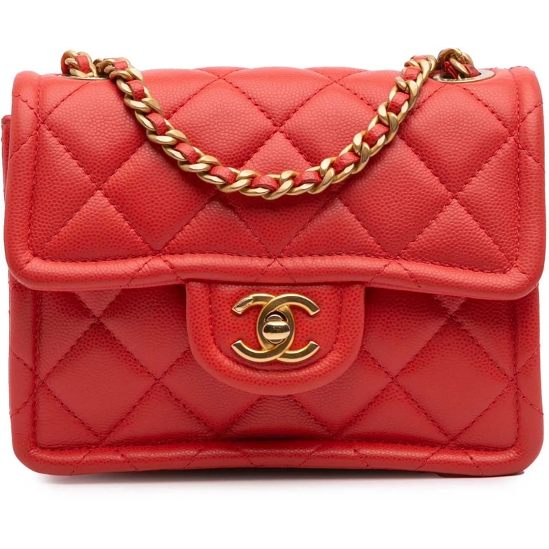 Chanel Sac à bandoulière Mini Quilted Caviar Sweet Classic Flap rot