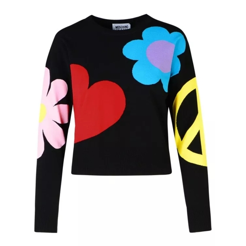 Moschino Black Viscose Blend Sweater Black 