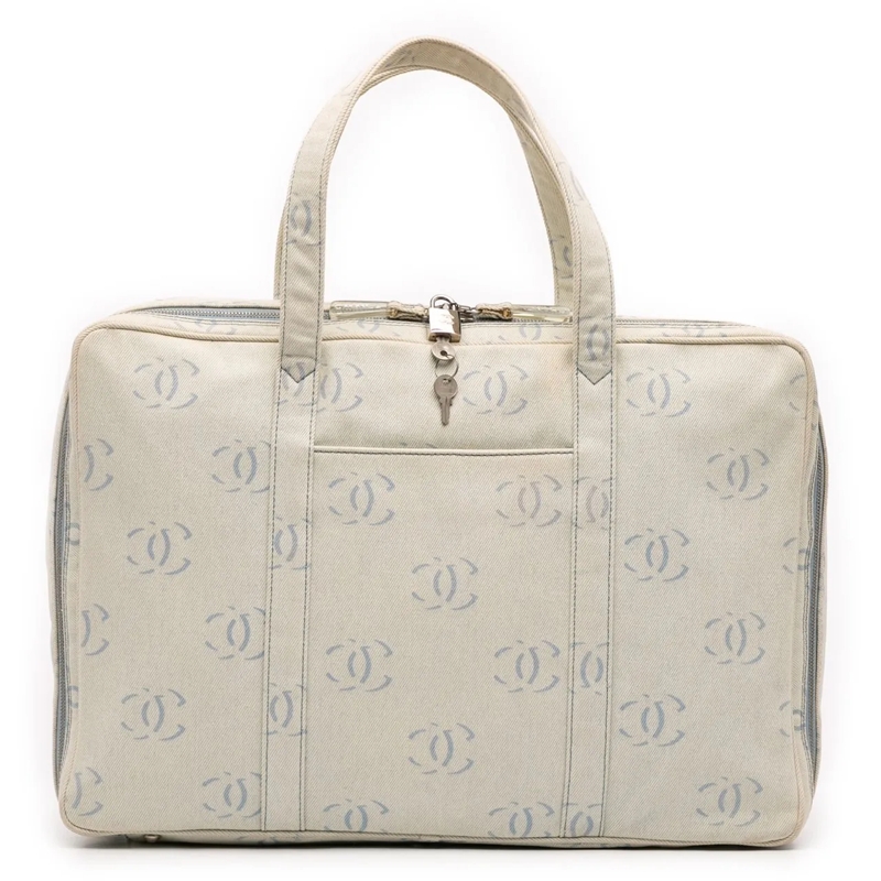 Chanel Sac week-end CC Denim Travel Bag blau