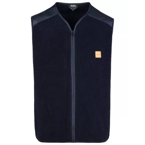 A.P.C.  Nate' Navy Polyester Vest Black