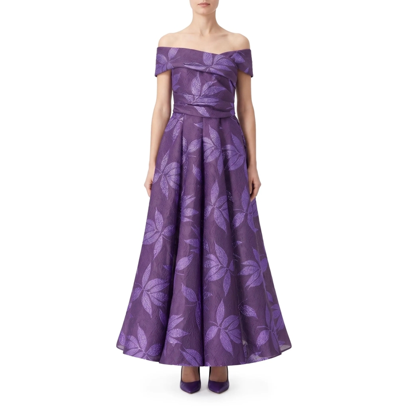 Talbot Runhof Maxikleid Schulterfreies Abendkleid lila(Image 2)