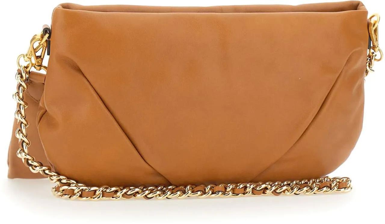 Gianni Chiarini Elegante Leren Bruine Avond Clutch Brown Dames