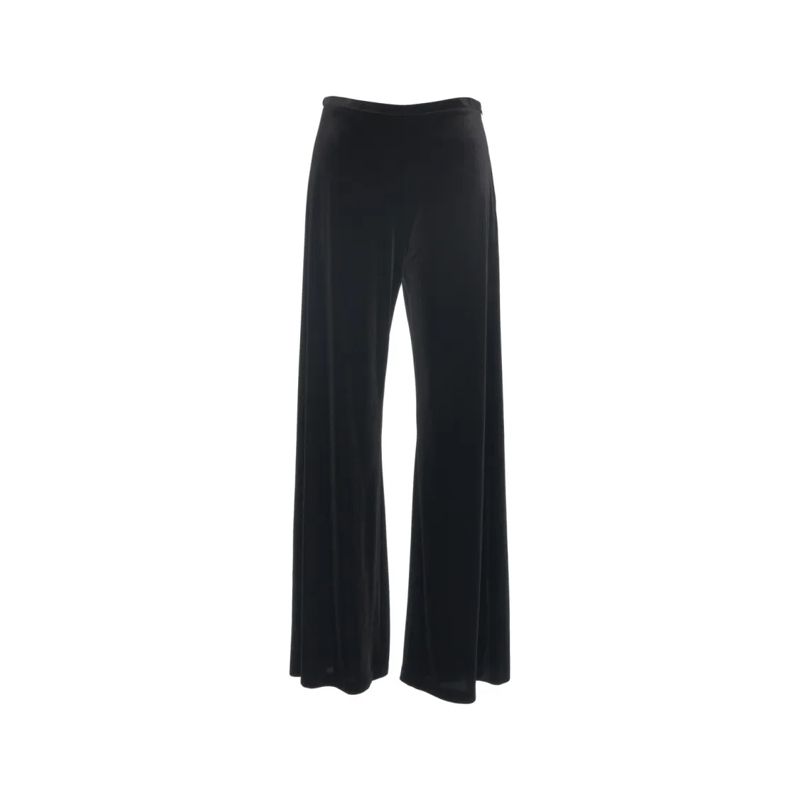 Gender  Black Wide-Leg Trousers With Relaxed Fit Black